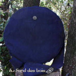 bleu marine  poche arrière SAC housse pour tambour chamanique bleu poche arriere