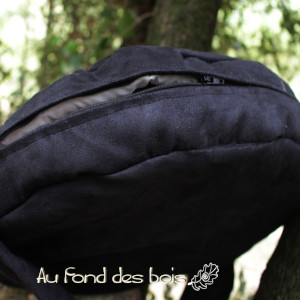 sac noir huat zippé sac housse pour tambour chamanique, fermeture zippée