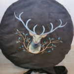 Sac pour tambour chamanique brodé Cerf marron Hanke